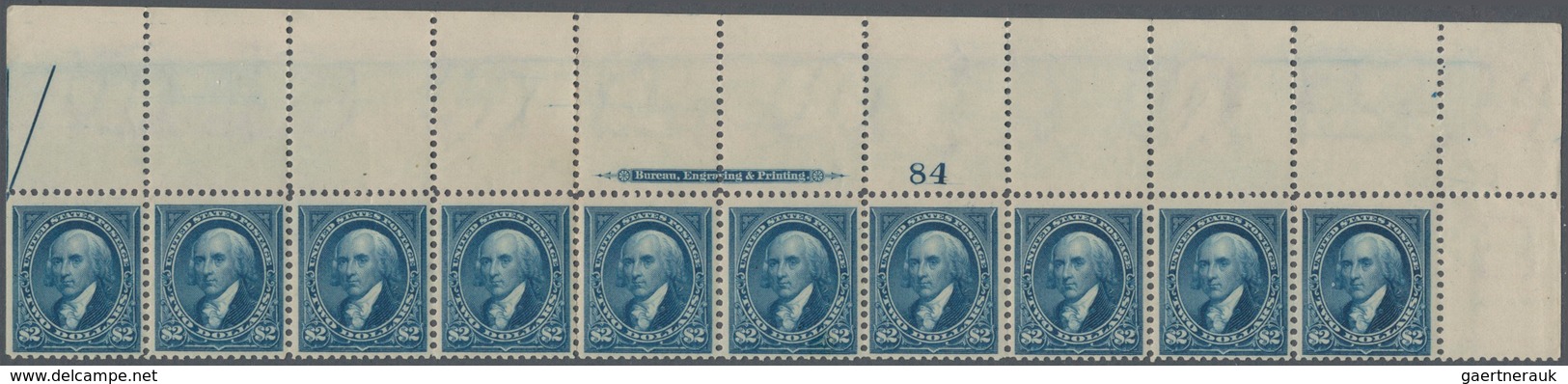 Vereinigte Staaten Von Amerika: $2.00 1895 Watermarked (Scott 277), Never Hinged Full Top Plate No. - Other & Unclassified