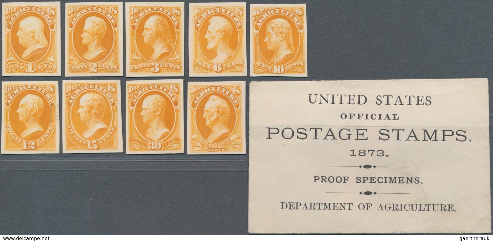 Vereinigte Staaten Von Amerika - Dienstmarken: Officials Plate Proofs On Card (Scott O1P4-O93P4), Co - Dienstzegels