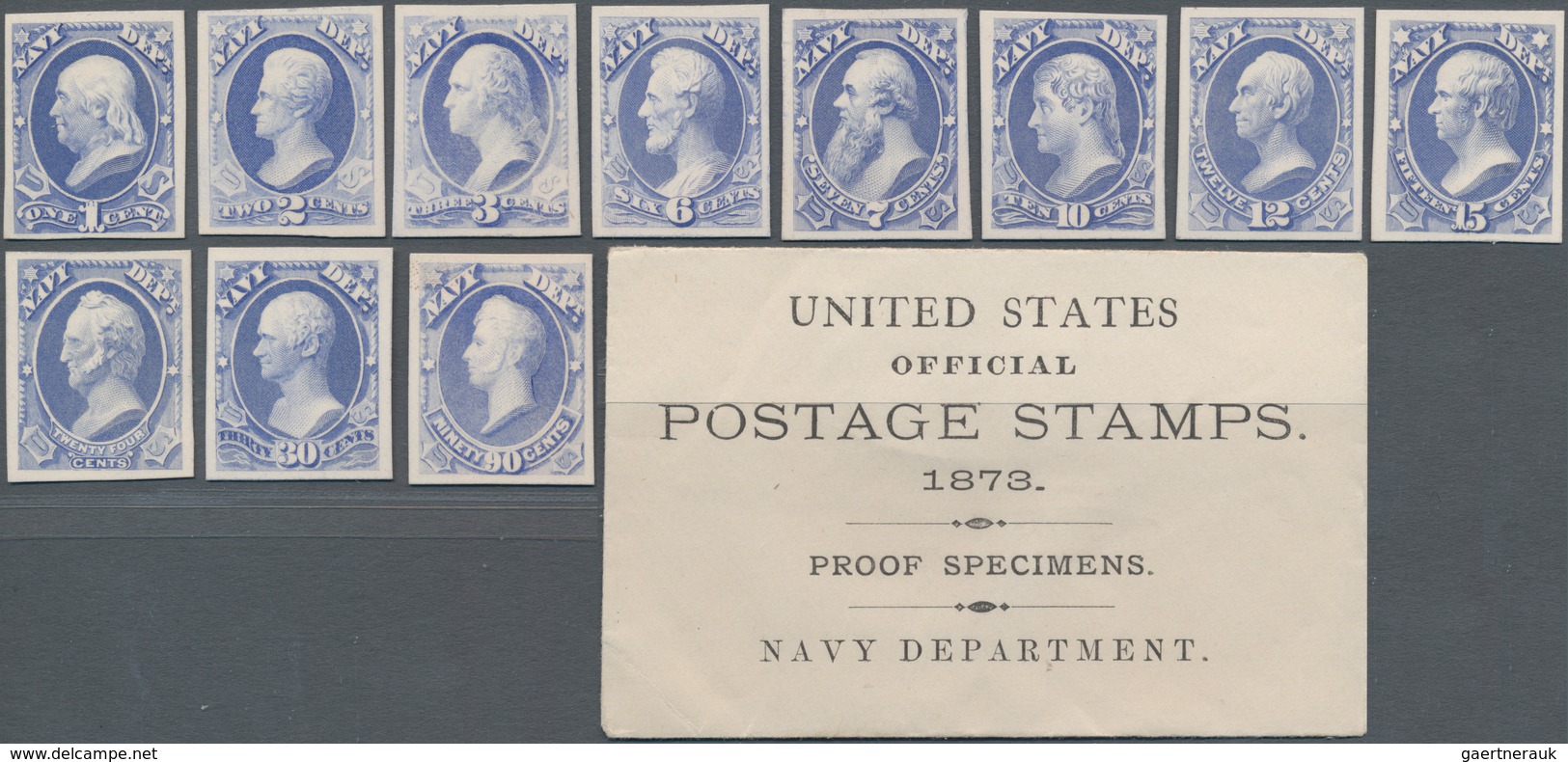 Vereinigte Staaten Von Amerika - Dienstmarken: Officials Plate Proofs On Card (Scott O1P4-O93P4), Co - Servizio