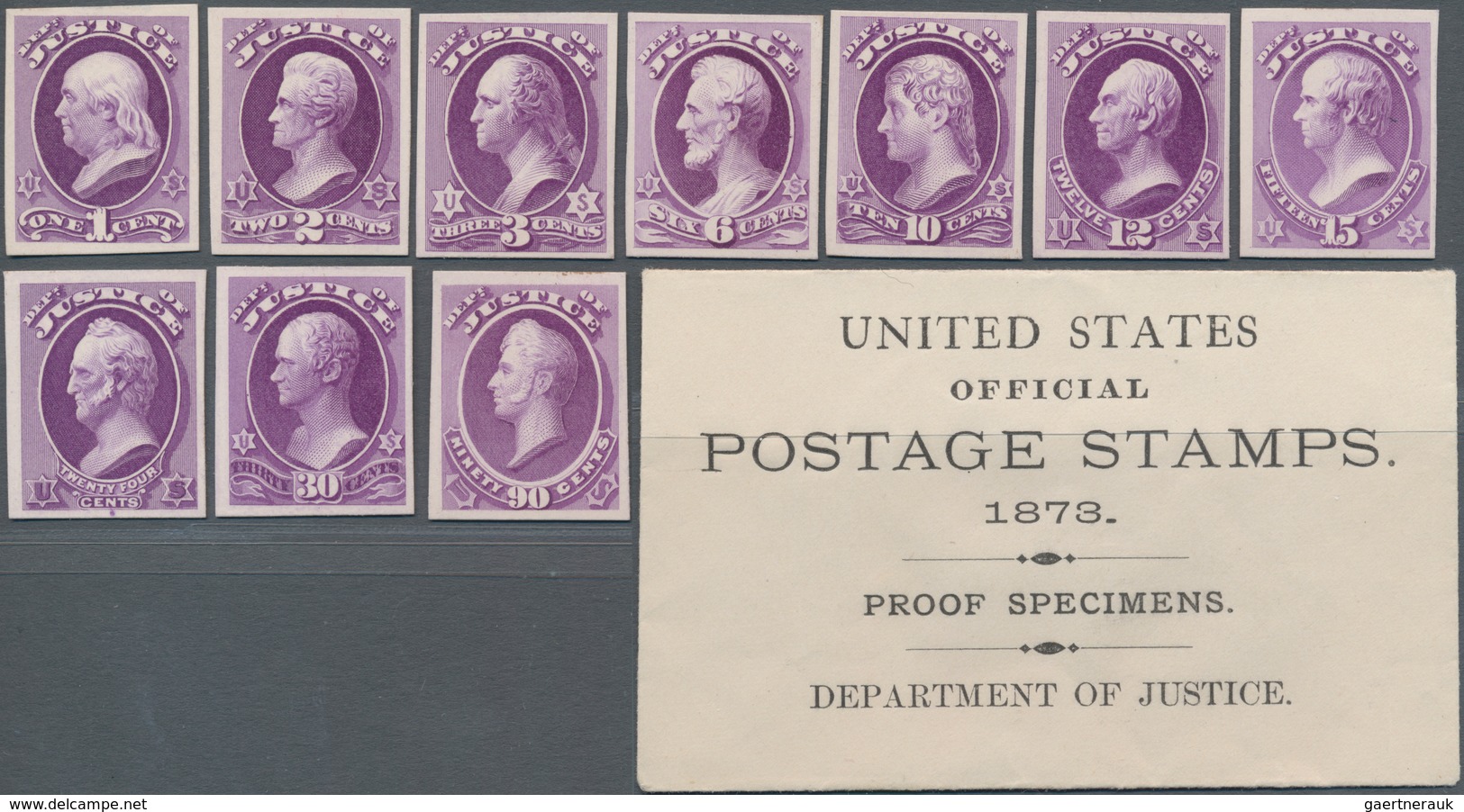 Vereinigte Staaten Von Amerika - Dienstmarken: Officials Plate Proofs On Card (Scott O1P4-O93P4), Co - Officials