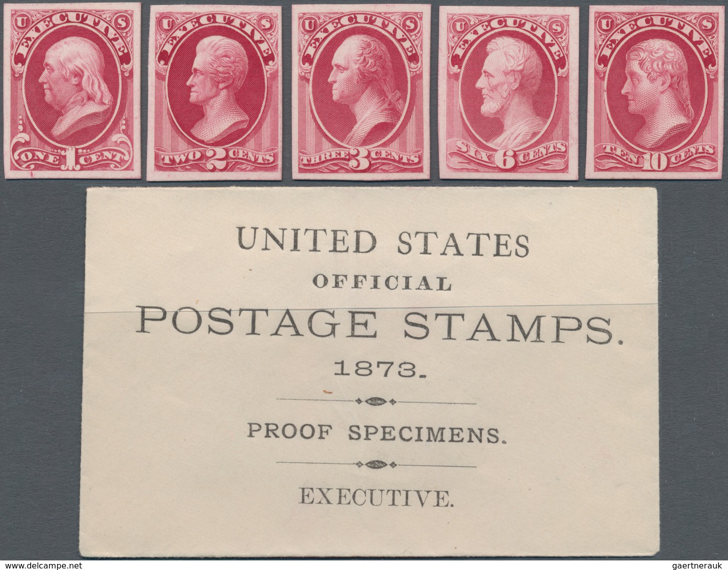 Vereinigte Staaten von Amerika - Dienstmarken: Officials Plate Proofs on Card (Scott O1P4-O93P4), Co