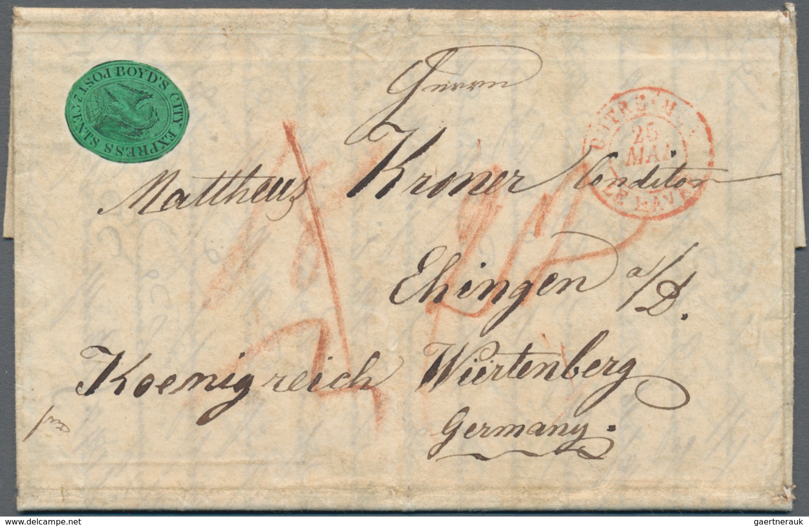 Vereinigte Staaten Von Amerika - Lokalausgaben + Carriers Stamps: 1847, BOYD'S CITY EXPRESS, 2 C Bla - Locals & Carriers