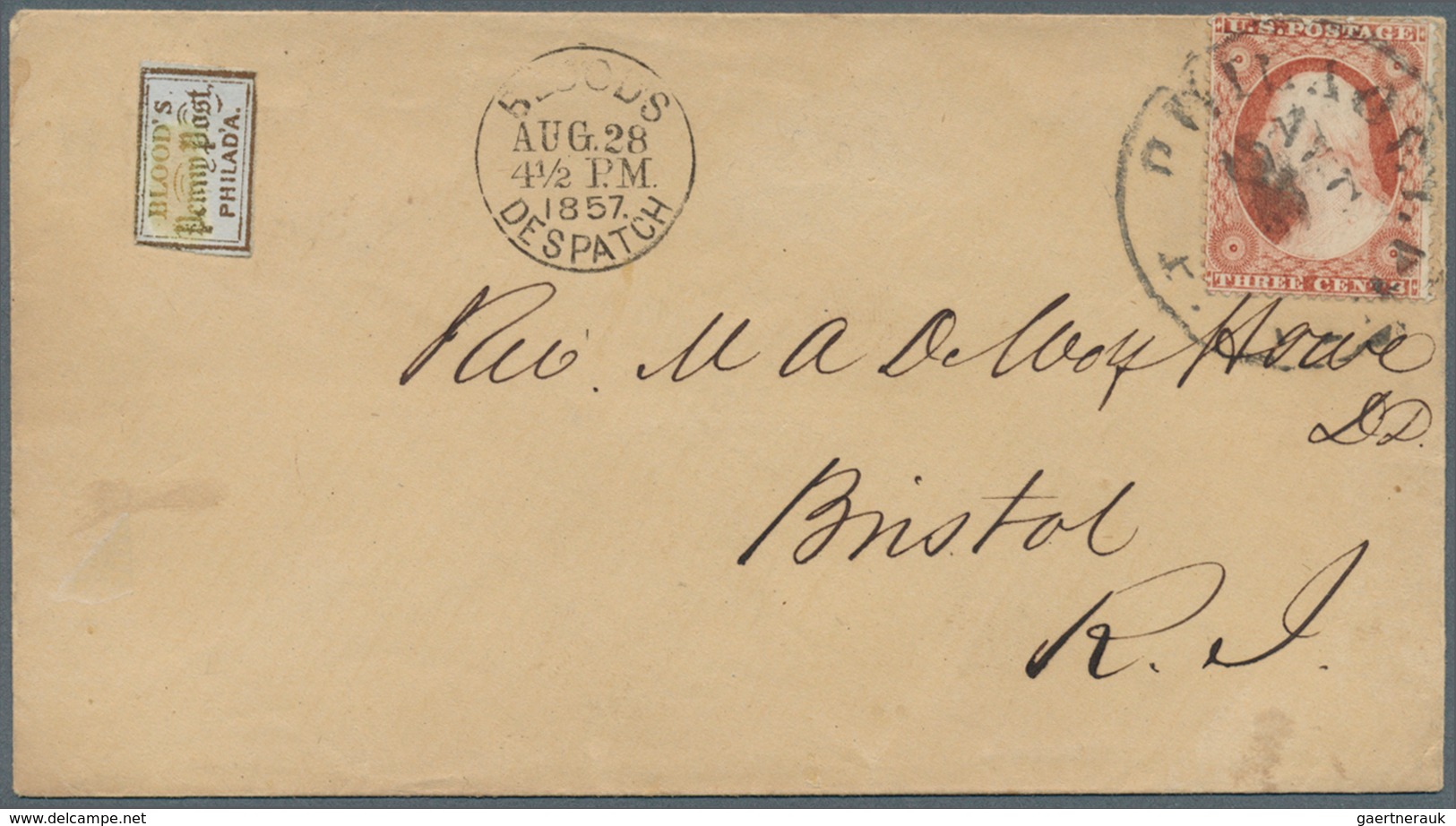 Vereinigte Staaten Von Amerika - Lokalausgaben + Carriers Stamps: D.O. BLOOD & CO. 1854: Two Covers - Sellos Locales