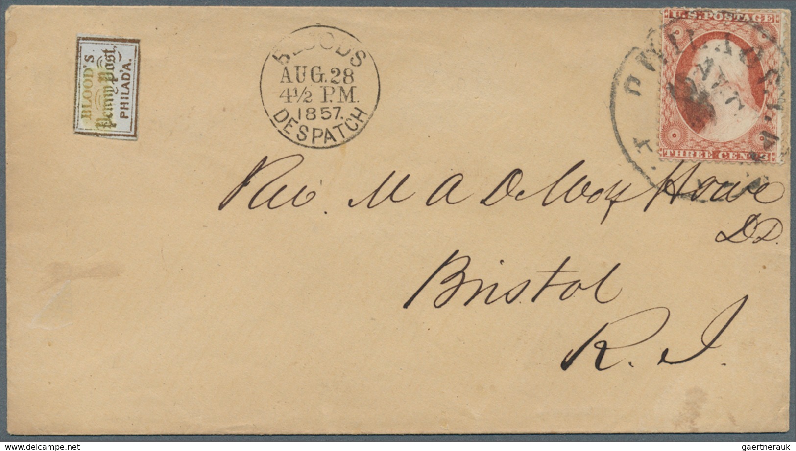 Vereinigte Staaten Von Amerika - Lokalausgaben + Carriers Stamps: D.O. BLOOD & CO. 1854: Two Covers - Locals & Carriers