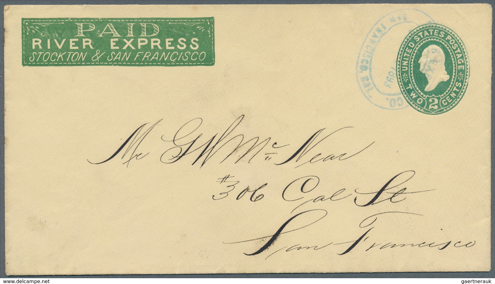 Vereinigte Staaten Von Amerika - Lokalausgaben + Carriers Stamps: "PAID RIVER EXPRESS STOCKTON & SAN - Sellos Locales