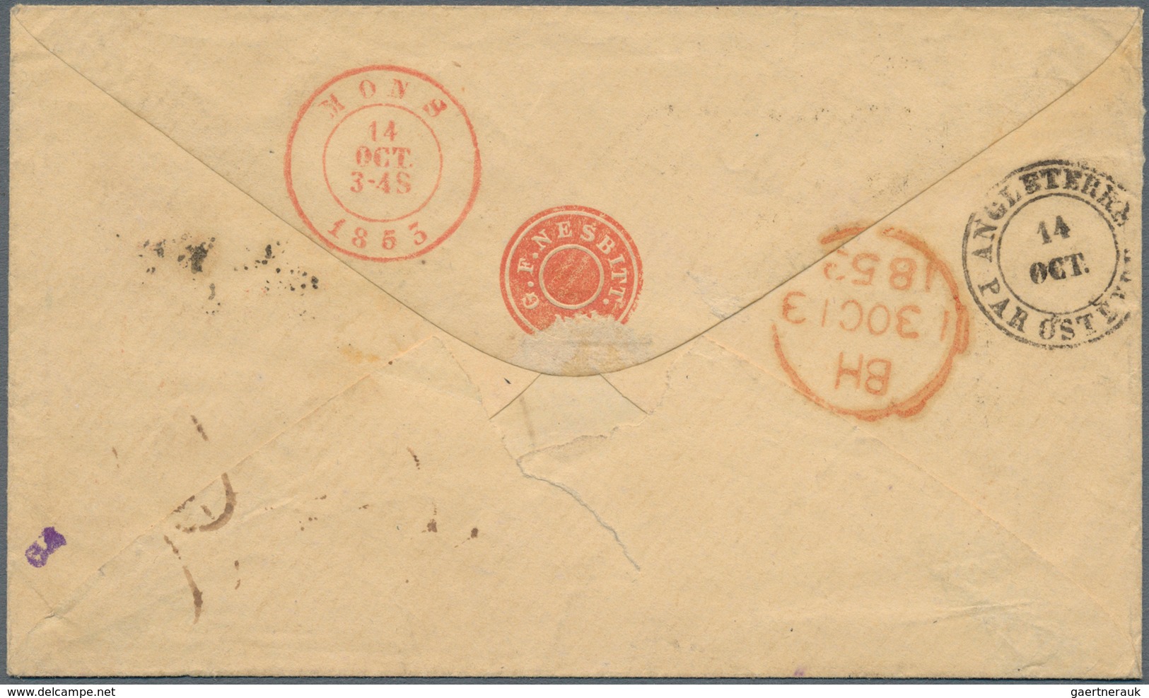 Vereinigte Staaten Von Amerika - Ganzsachen: 1853, Stationery Envelope Washington 3 C Red On Yellow- - Otros & Sin Clasificación