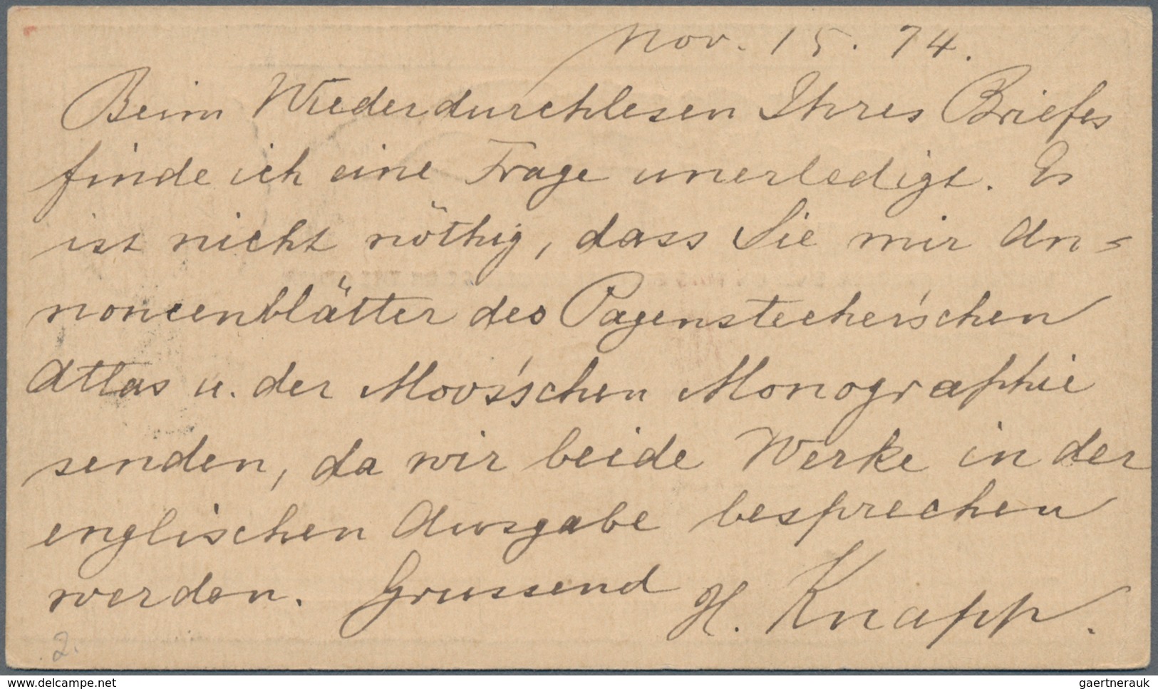 Vereinigte Staaten Von Amerika - Ganzsachen: 1874, Stationery Card 1 C Red-brown Uprated Franklin 1 - Other & Unclassified