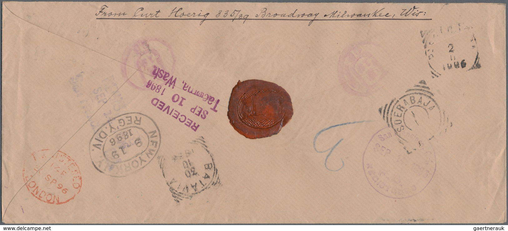 Vereinigte Staaten Von Amerika - Ganzsachen: 1896. Registered Postal Stationery Envelope 2c Brown Up - Andere & Zonder Classificatie