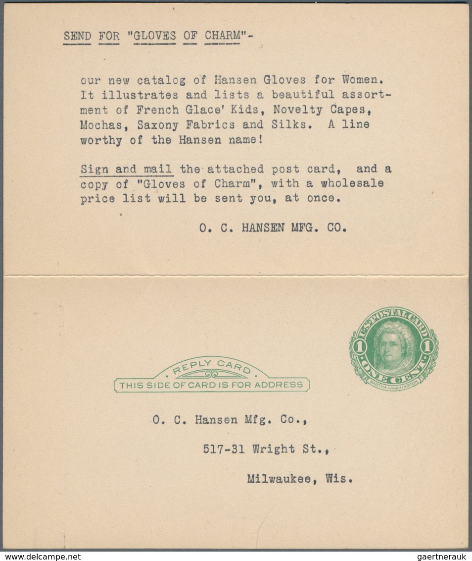 Vereinigte Staaten Von Amerika - Ganzsachen: 1908/22 Three Postal Stationery Postcards, Double Cards - Otros & Sin Clasificación