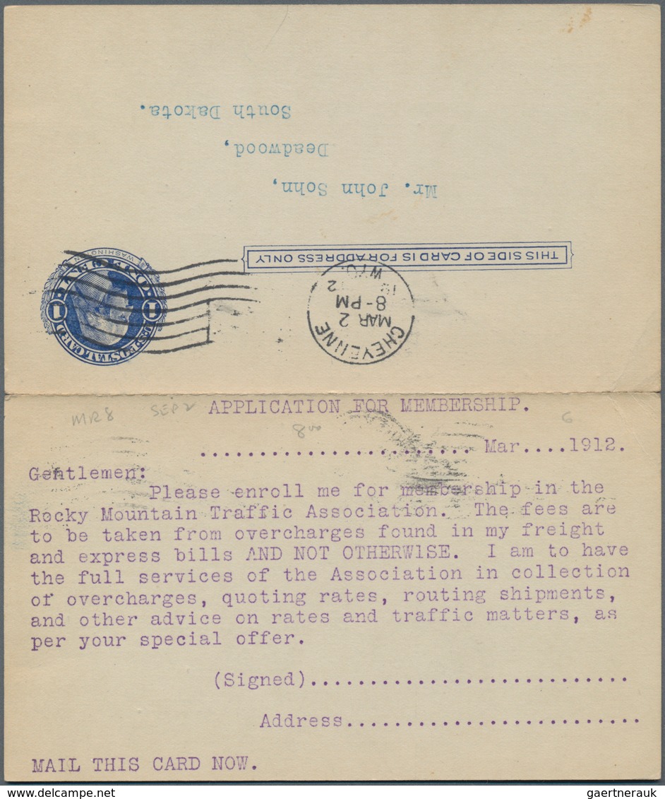 Vereinigte Staaten Von Amerika - Ganzsachen: 1908/22 Three Postal Stationery Postcards, Double Cards - Otros & Sin Clasificación