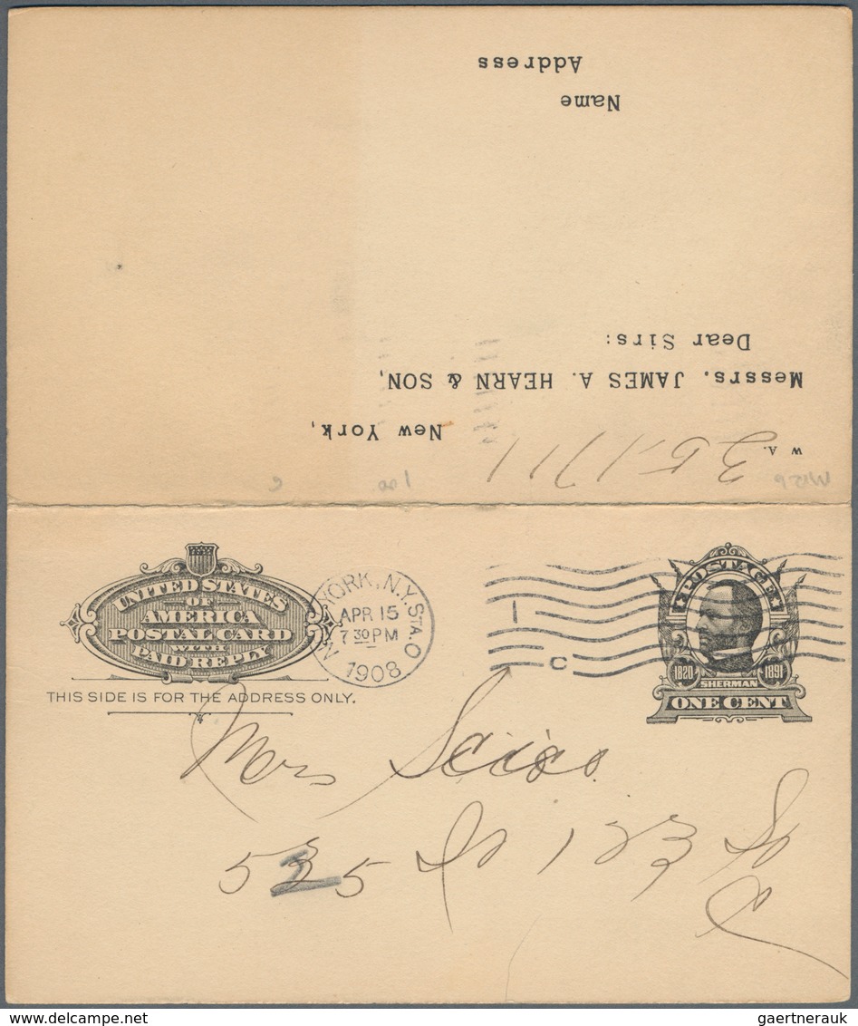 Vereinigte Staaten Von Amerika - Ganzsachen: 1908/22 Three Postal Stationery Postcards, Double Cards - Otros & Sin Clasificación