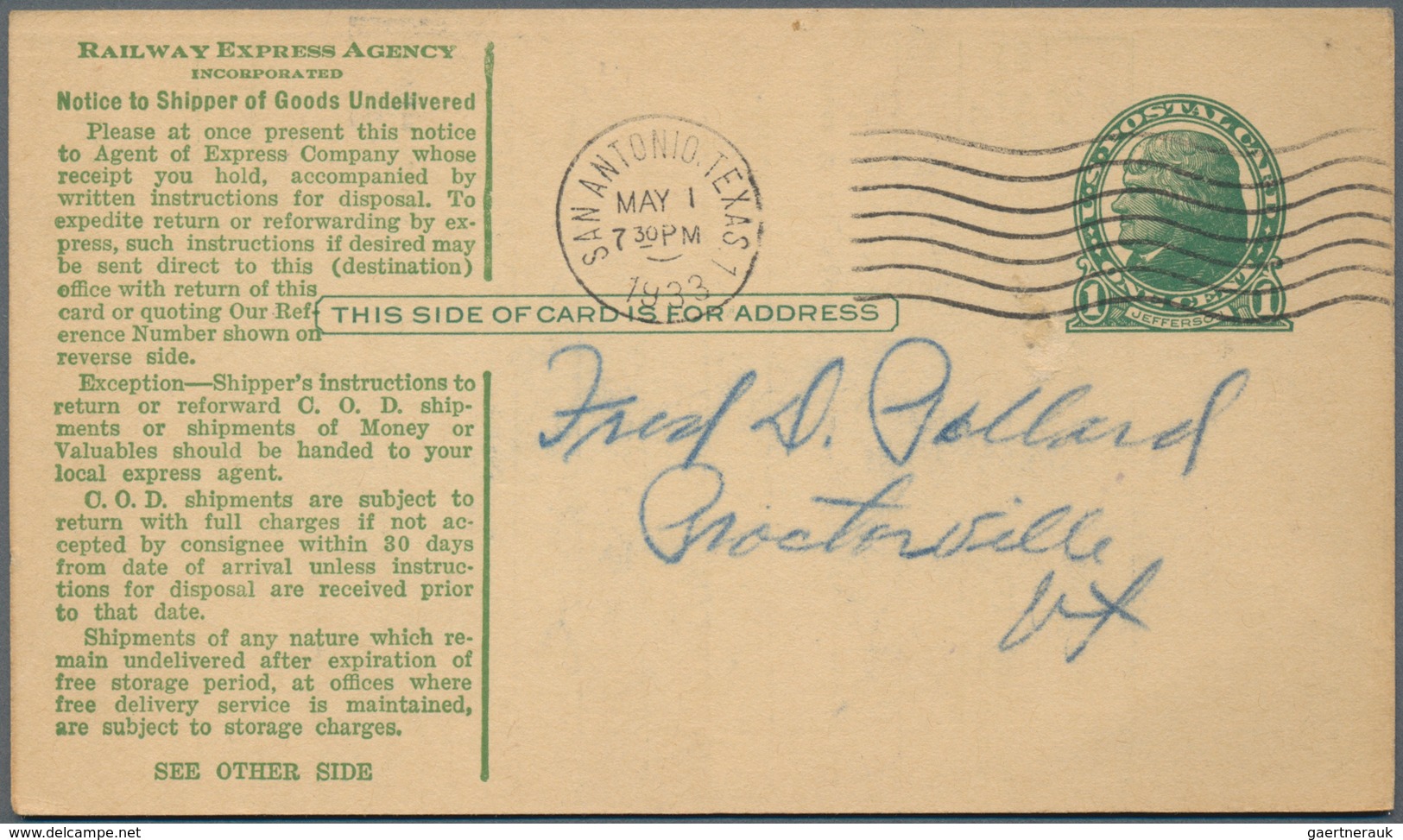 Vereinigte Staaten Von Amerika - Ganzsachen: 1919/33 Three Postal Stationery Postcards With Addition - Otros & Sin Clasificación