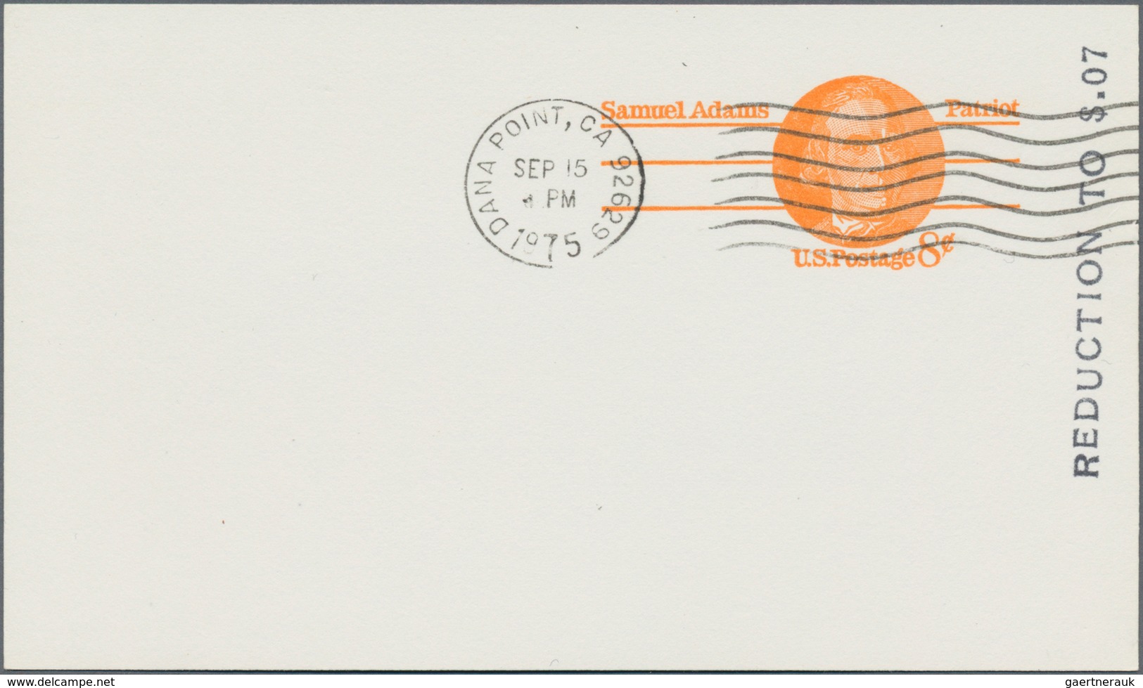 Vereinigte Staaten Von Amerika - Ganzsachen: 1973 Precanceled Postal Stationery Card 8 Cents Orange - Other & Unclassified