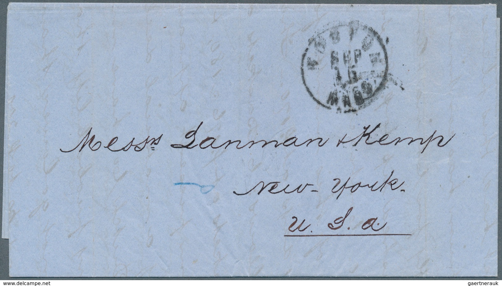 Vereinigte Staaten Von Amerika - Transatlantik-Mail: 1868 Forwarded Letter From Smyrna, Turkey To Ne - Andere & Zonder Classificatie