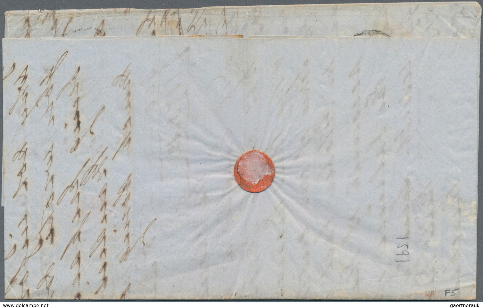 Vereinigte Staaten Von Amerika - Transatlantik-Mail: 1857, Clearing Mark "GB 1 F 60 C" On Folded Tra - Other & Unclassified