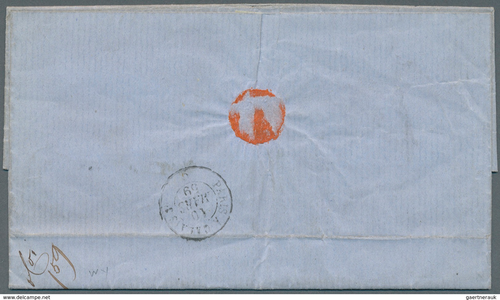 Vereinigte Staaten Von Amerika - Besonderheiten: 1859 Folded Letter From Paris To Boston Bearing Sca - Andere & Zonder Classificatie