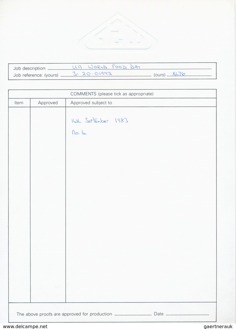 Vereinte Nationen - Alle Ämter: 1984. World Food Day. All Three Issues (New York Mi. 442/43; Geneva - New York/Geneva/Vienna Joint Issues