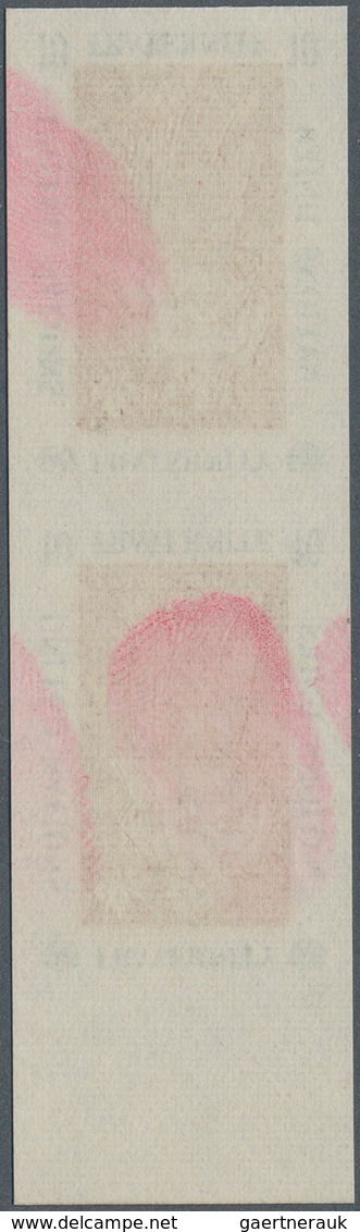 Vereinte Nationen - New York: 1967, Fraternity 10c. Green/brown IMPERFORATE Vertical Pair From Upper - Other & Unclassified