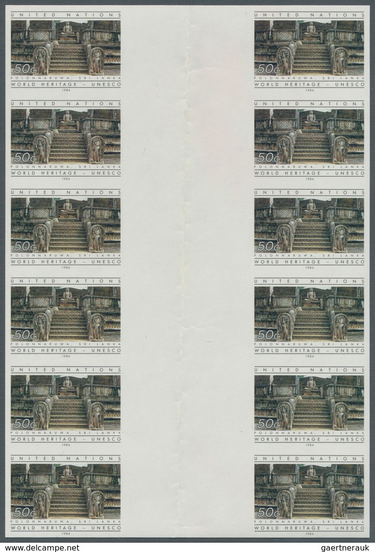 Vereinte Nationen - New York: 1984. Vertical Block Of 6 Imperforate Horizontal Gutter Pairs For The - Other & Unclassified