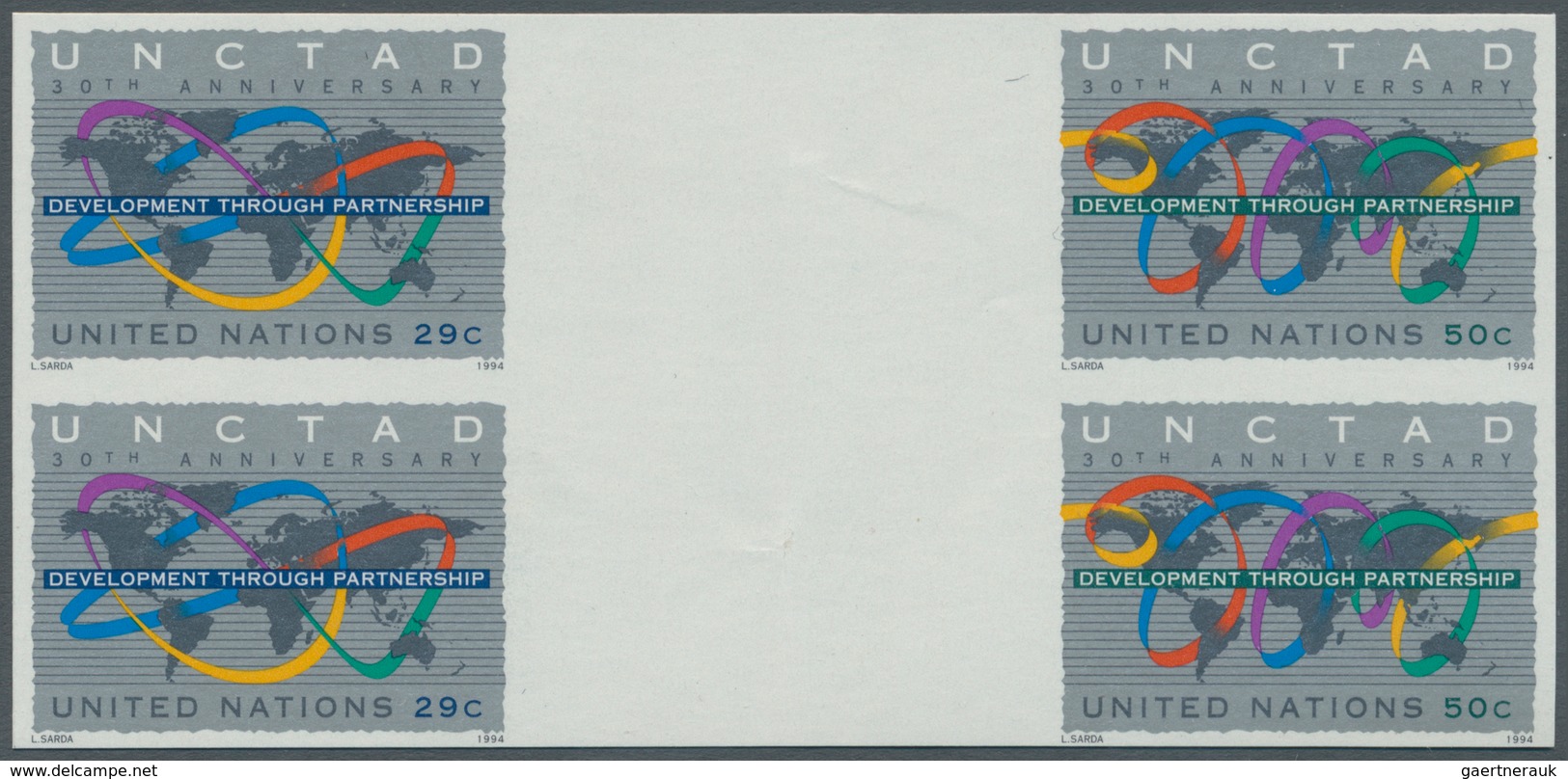 Vereinte Nationen - New York: 1994. Imperforate Gutter Block Of 2 Se-tenant Pairs For The Complete I - Andere & Zonder Classificatie