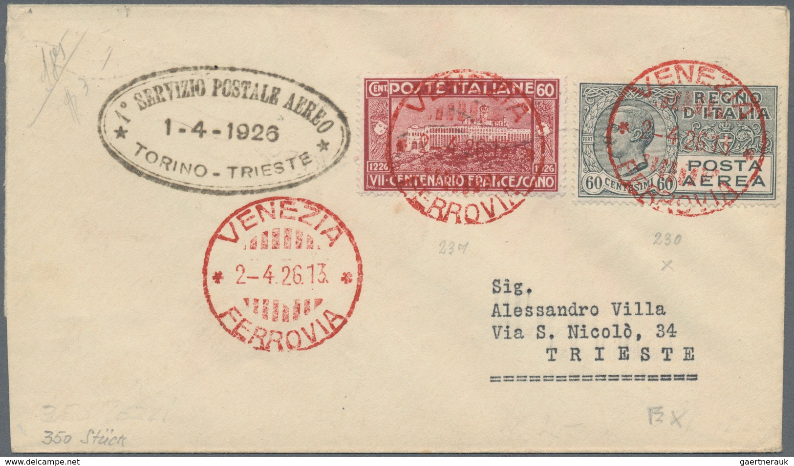 Flugpost Europa: 1926. "Flight Week", Two Letters And One Post Cards With Flight Related Cachets For - Otros - Europa