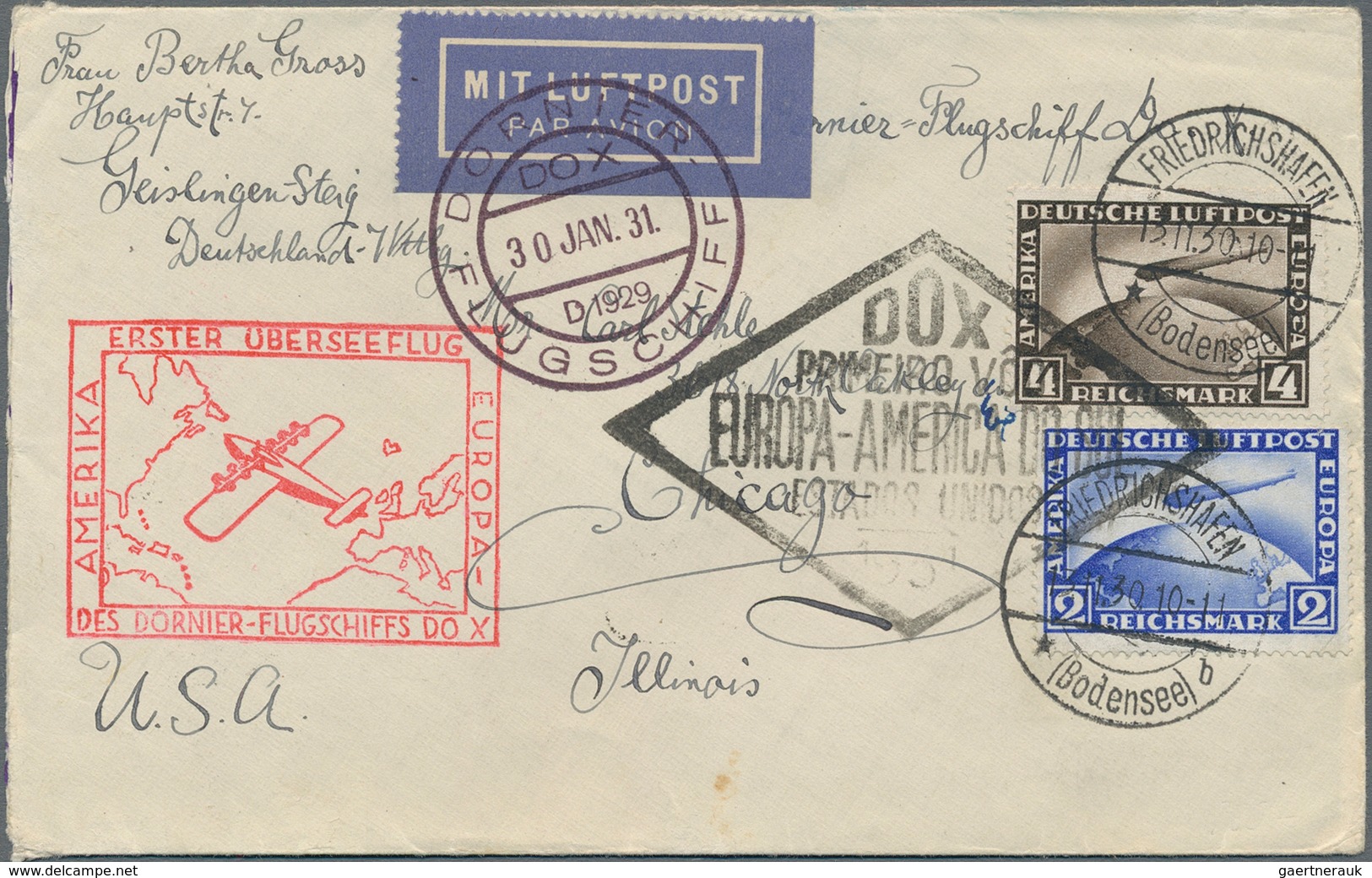 DO-X - Flugpost: 1930/1931, PRIMERO VOL / EUROPA-AMERICA DO SUL / ESTADOS UNIDOS, One Cover And Two - Airmail & Zeppelin