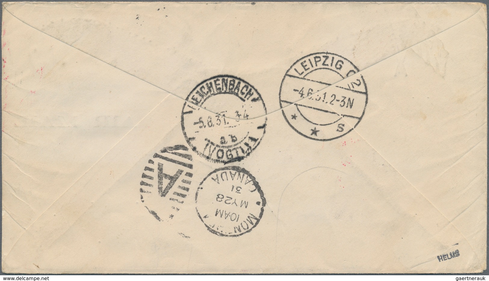 Katapult- / Schleuderflugpost: 1931, Decorative Cover With Multiple Airmail Franking From "MONTREAL - Airmail & Zeppelin