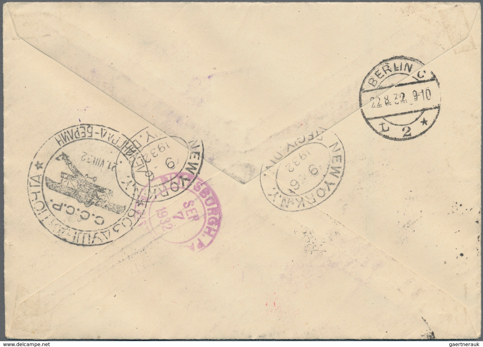 Katapult- / Schleuderflugpost: 1932, Registered Airmail Cover From LENINGRAD Via Berlin Franked With - Airmail & Zeppelin