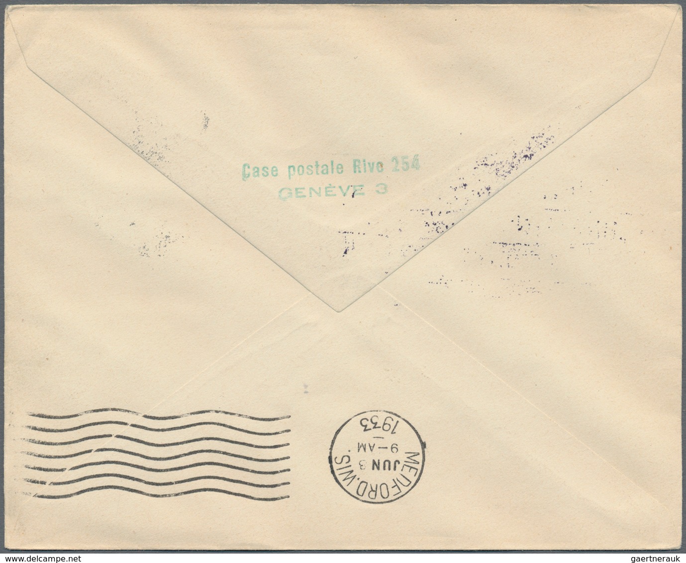 Katapult- / Schleuderflugpost: 1933, Letter From BASEL 2- 2.VI.33 With Blue Cachet "DEUTSCHER SCHLEU - Luchtpost & Zeppelin