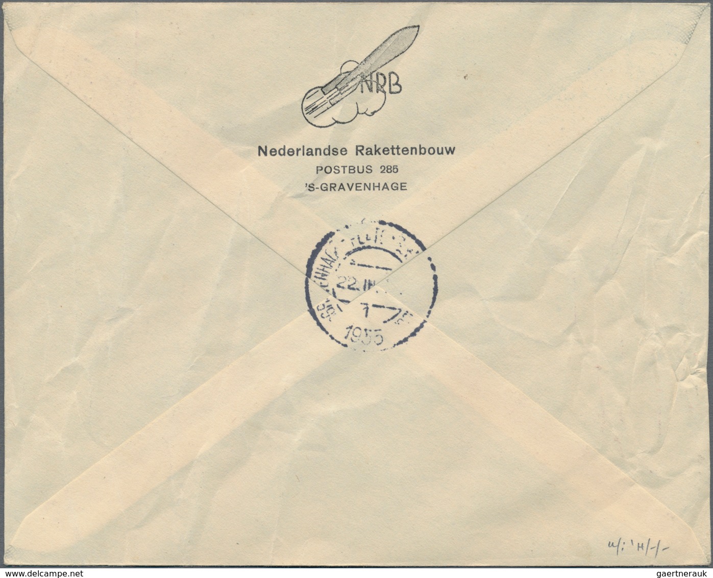 Raketenpost: 1935 (6.3.+21.3.) Netherlands: Four different rocket mail covers used in different rock