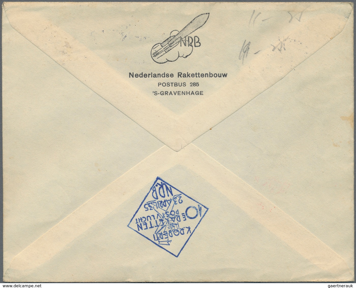 Raketenpost: 1935 (23.4.) K. Roberti - Netherlands: Two Different Covers Flown By The Parachute Rock - Other & Unclassified