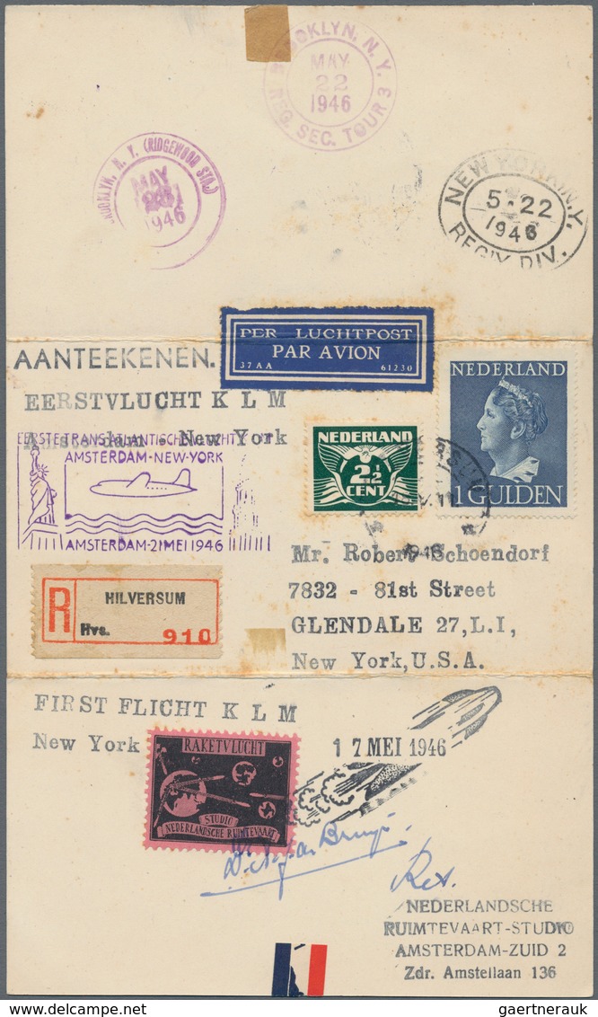 Raketenpost: 1946 (17. May) DeBrujin - Netherlands: Complete Folded Card With THREE PARTS Flown By T - Other & Unclassified