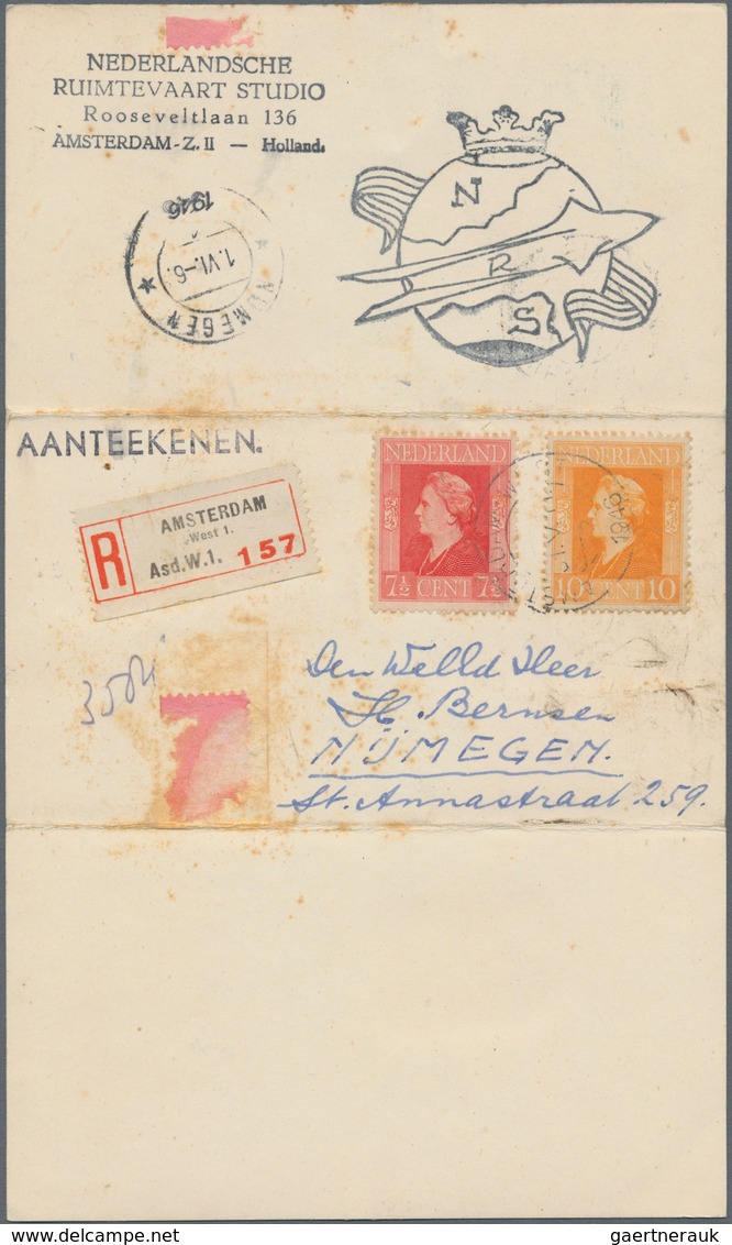 Raketenpost: 1946 (17. May) DeBrujin - Netherlands: Complete Folded Card With THREE PARTS Flown By T - Other & Unclassified