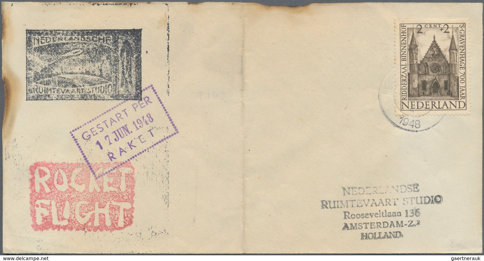 Raketenpost: 1948 (17. June) Netherlands: A Scarce Cover And A More Common Card Flown By Rocket From - Other & Unclassified