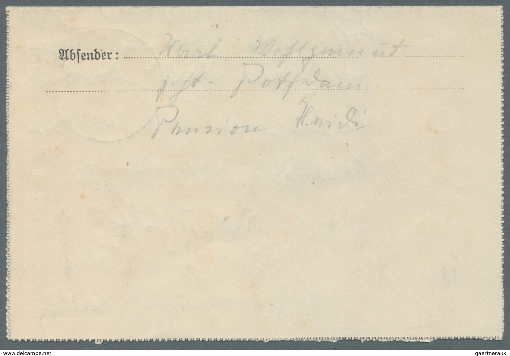 Zeppelinpost Deutschland: 1911, POSTDAM LUFTSCHIFFHAFEN 2.9.11, Seltener Stempel, Vermutlich Als Mus - Correo Aéreo & Zeppelin