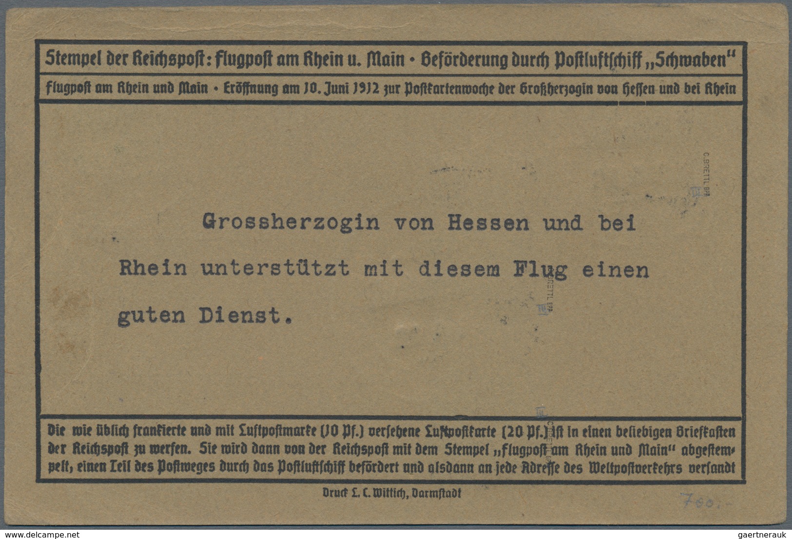 Zeppelinpost Deutschland: 1912. Scarce Pioneer Zeppelin Airship Schwaben Post With 3 X 30pf Green Do - Airmail & Zeppelin