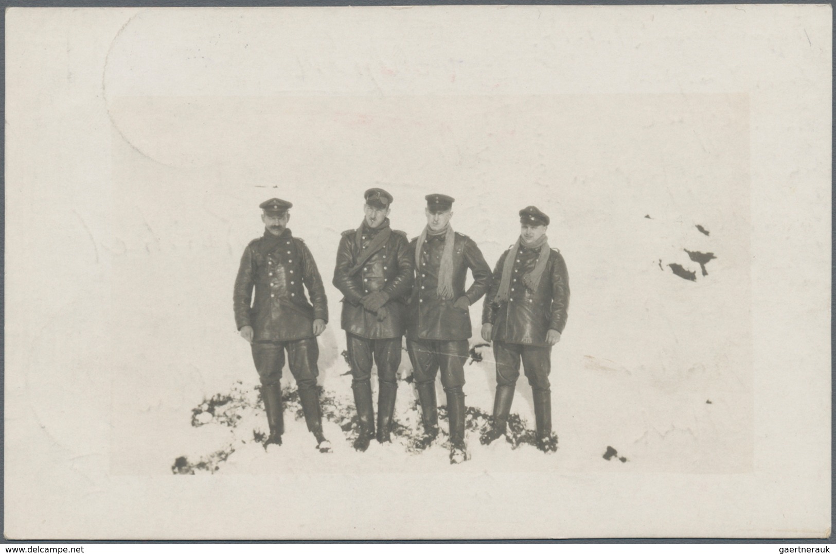 Zeppelinpost Deutschland: 1917. Original Photo Of Crewmembers From German Zeppelin, Wearing Leather - Airmail & Zeppelin