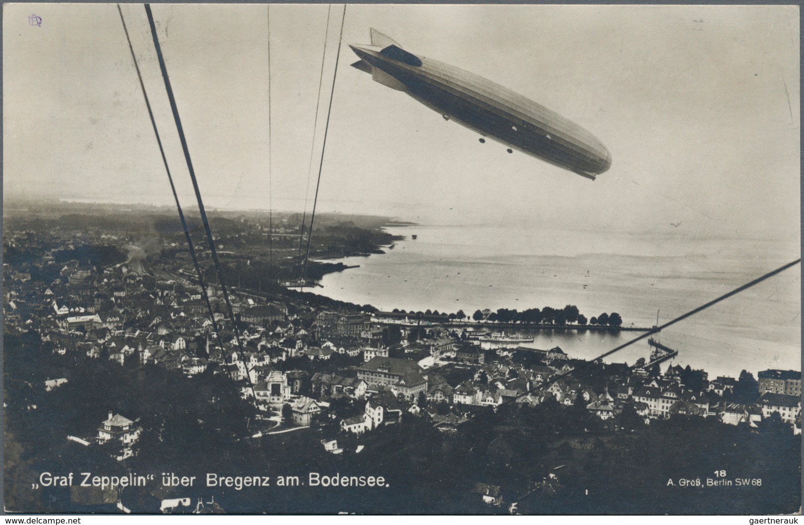 Zeppelinpost Deutschland: 1929. Real Photo RPPC Of The Zeppelin Over Bregenz Am Bodensee, Flown On T - Airmail & Zeppelin