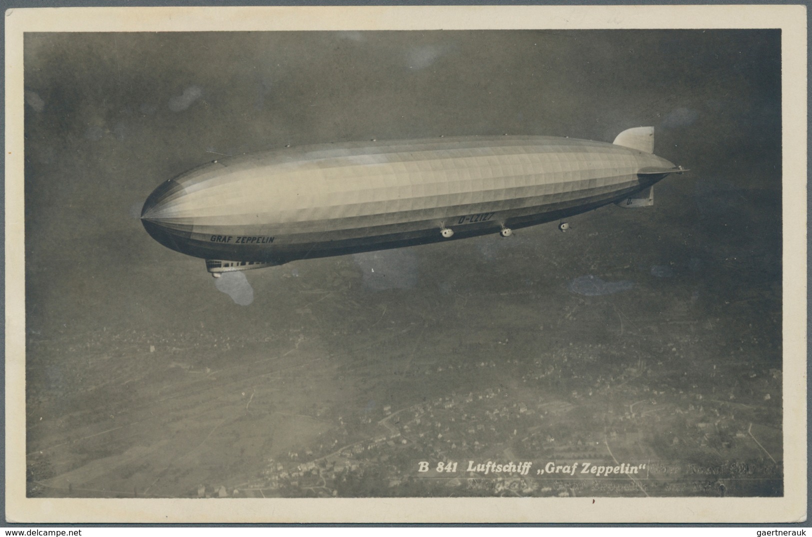 Zeppelinpost Deutschland: 1929. German Real Photo Postcard (RPPC) Flown On The Graf Zeppelin LZ127 A - Airmail & Zeppelin