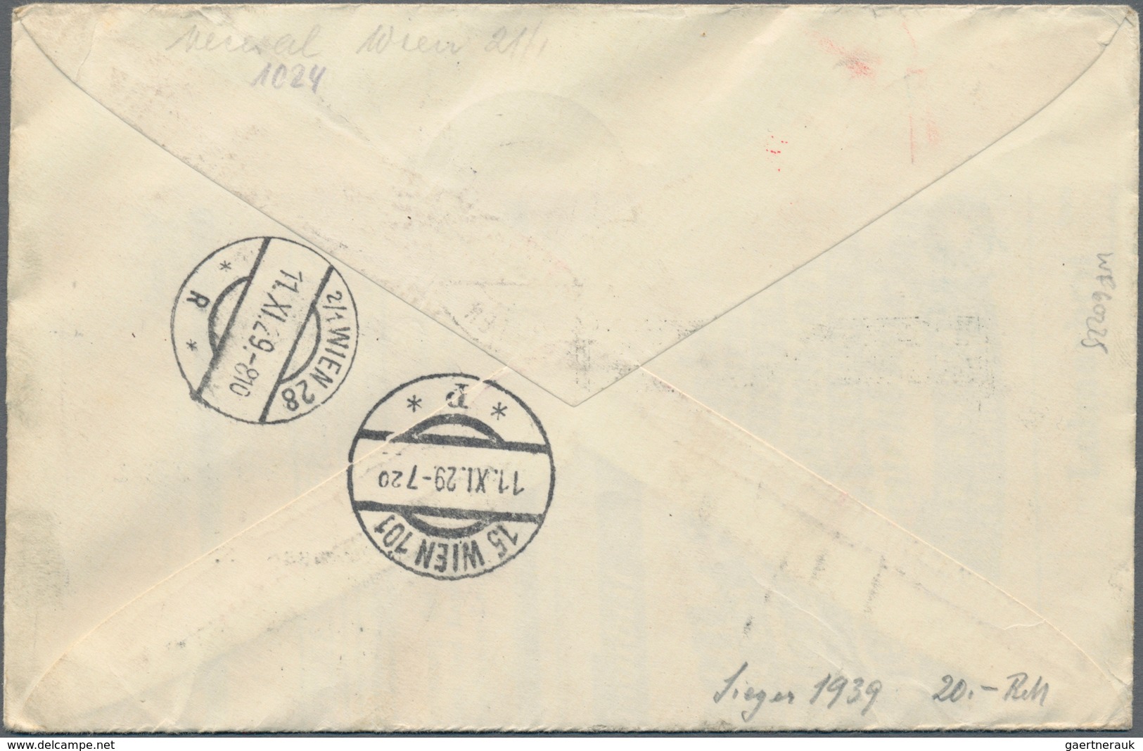 Zeppelinpost Deutschland: 1929. German Graf Zeppelin Flown Airmail Cover To Austria Expedited Throug - Luchtpost & Zeppelin