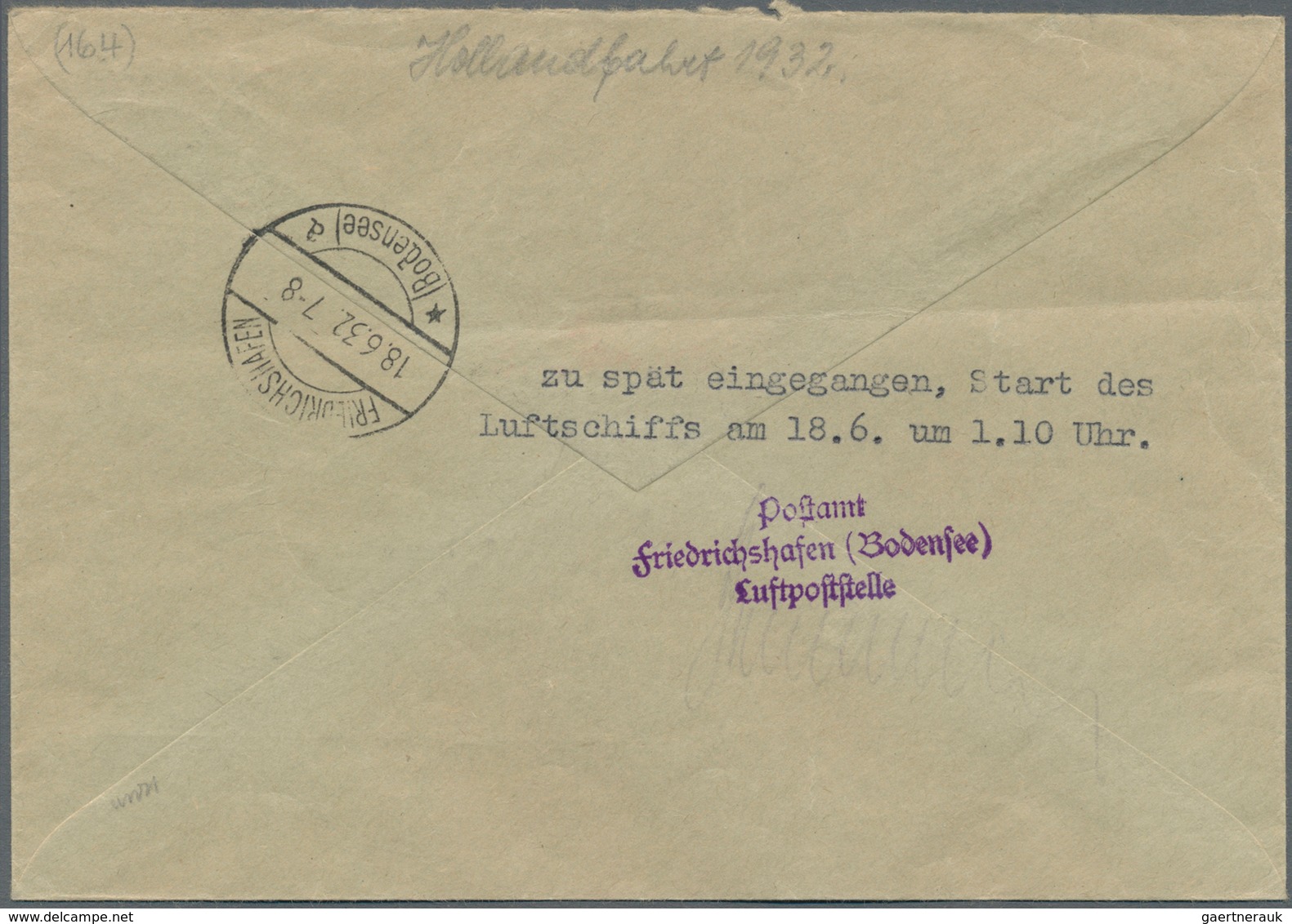 Zeppelinpost Deutschland: 1932, "Postsache" Aus Uerdingen Zur NIEDERLANDE-Fahrt Am 18.6.32 Mit Rücks - Airmail & Zeppelin