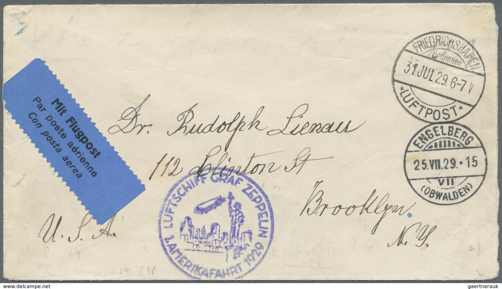 Zeppelinpost Europa: 1927. Swiss Cover Flown On The Graf Zeppelin LZ127 Airship's Amerikafahrt / Ame - Europe (Other)