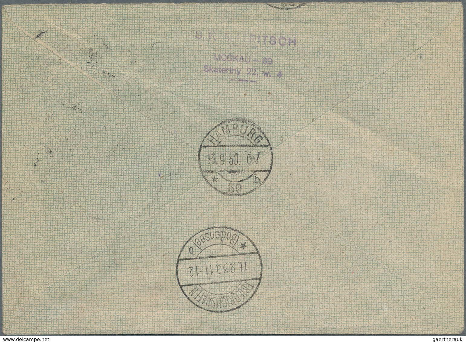 Zeppelinpost Europa: 1930, Trip To Russia, Registered Cover Bearing 1kop., 14 Kop. And 1rbl. Oblit. - Europe (Other)