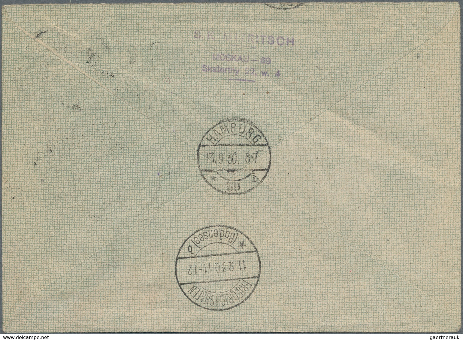 Zeppelinpost Europa: 1930, Trip To Russia, Registered Cover Bearing 1kop., 14 Kop. And 1rbl. Oblit. - Andere-Europa