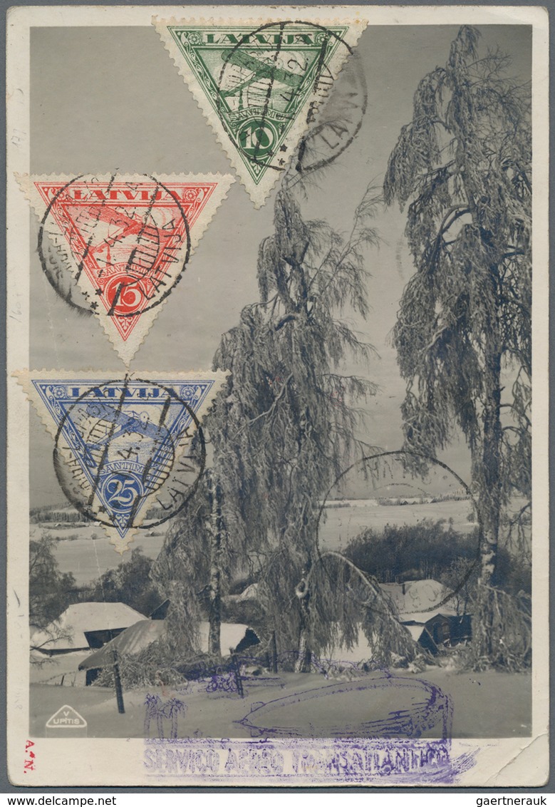Zeppelinpost Europa: 1932, 2nd South America Trip, Latvian Post, Registered Ppc From "RIGA 1.4.32" W - Andere-Europa