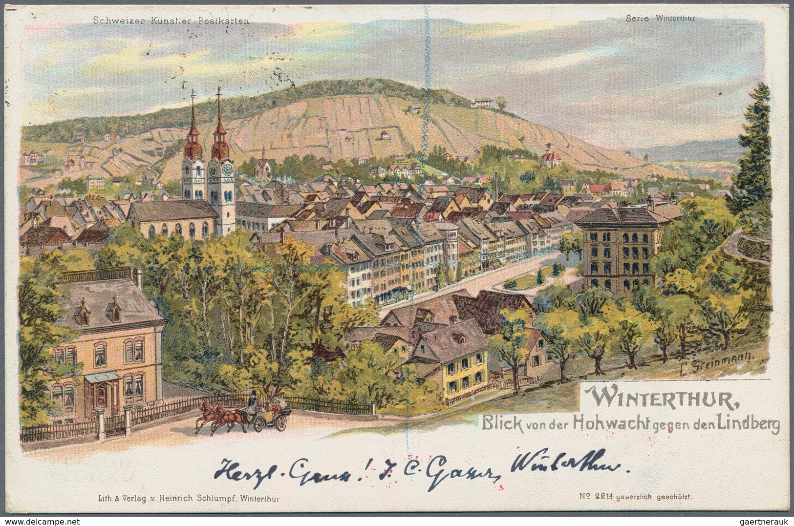 Zeppelinpost Europa: 1932, UNGARN/ENGLANDFAHRT, Reco-Karte Als Herrliche Color-Litho-AK Winterthur M - Andere-Europa