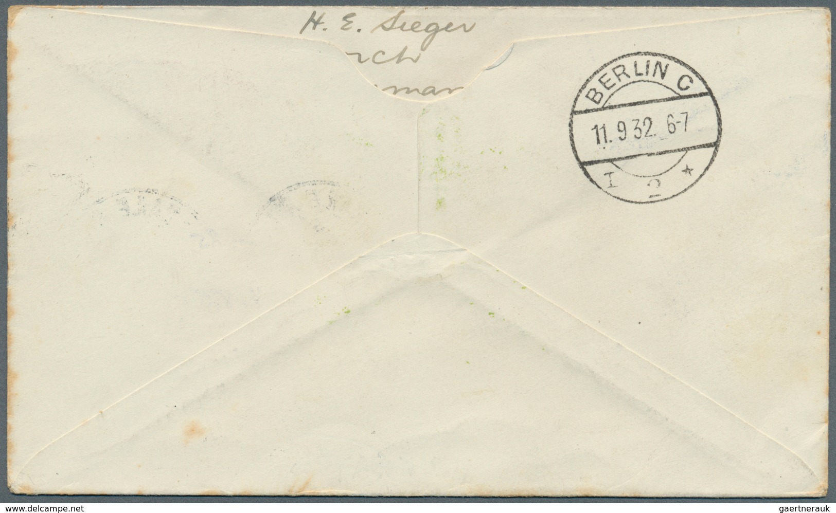 Zeppelinpost Europa: 1932, 6th South America Trip, Irish Post, Cover 8.9.32 To Pernambuco (slightly - Andere-Europa