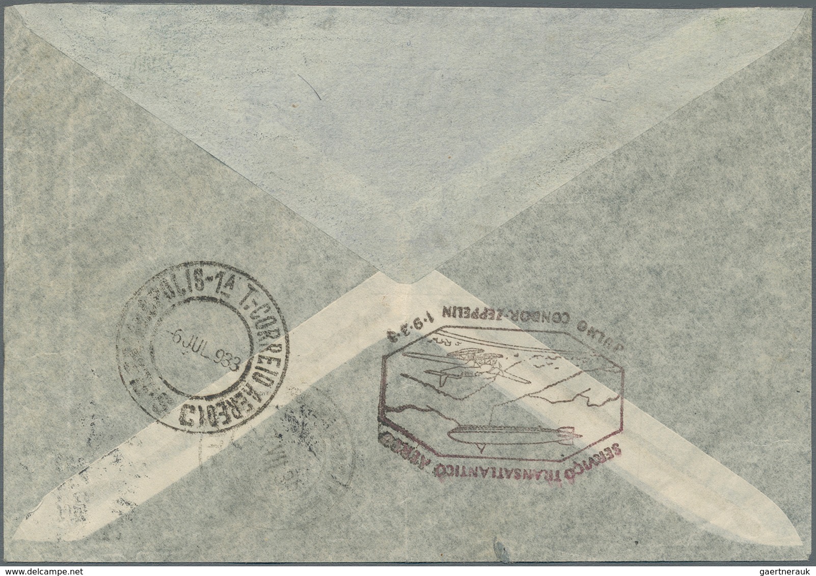 Zeppelinpost Europa: 1933, 3.Südamerikafahrt, Östereichische Post, R-Brief (Umschlag Etwas Unauffäll - Andere-Europa