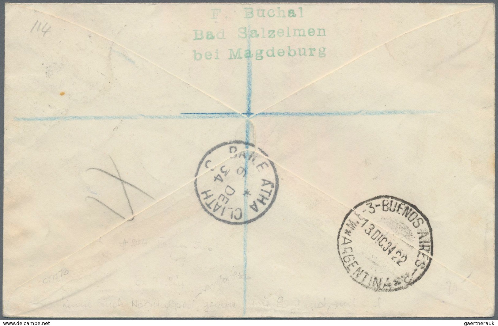 Zeppelinpost Europa: 1934, IRLAND, Weihnachtsfahrt, R-Vertragsstaaten-Drucksachenbrief über Berlin M - Andere-Europa