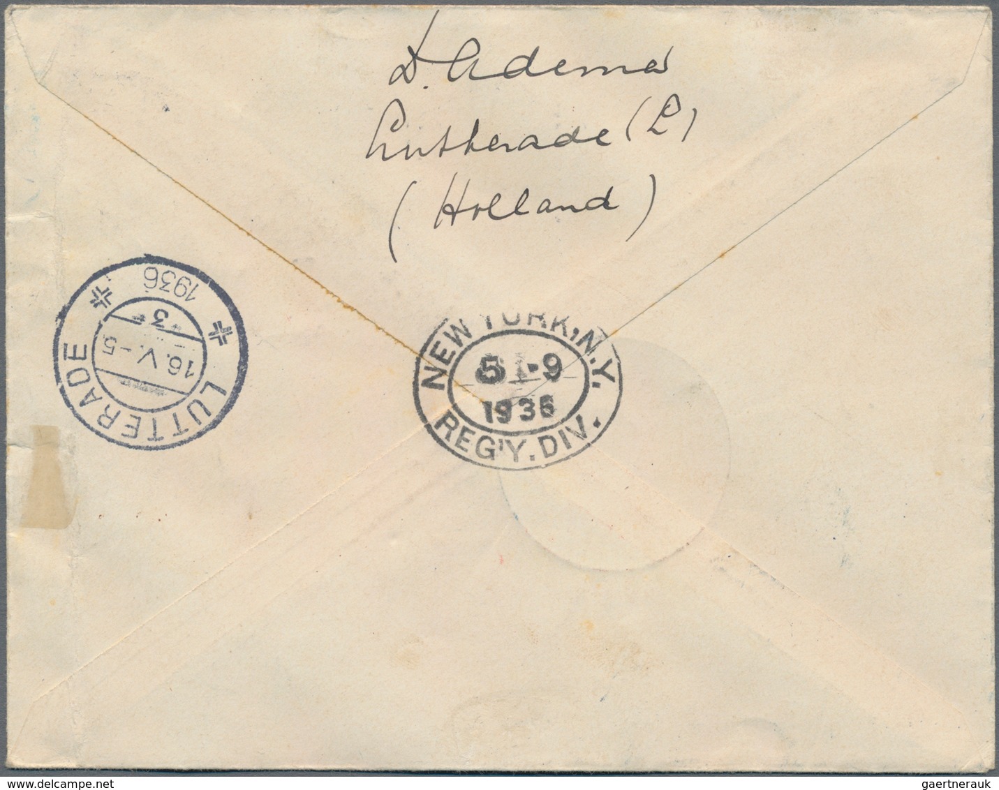 Zeppelinpost Europa: 1936, Netherlands Treaty Mail, 2 Registered Covers Dispatched For 1.Nordamerika - Andere-Europa